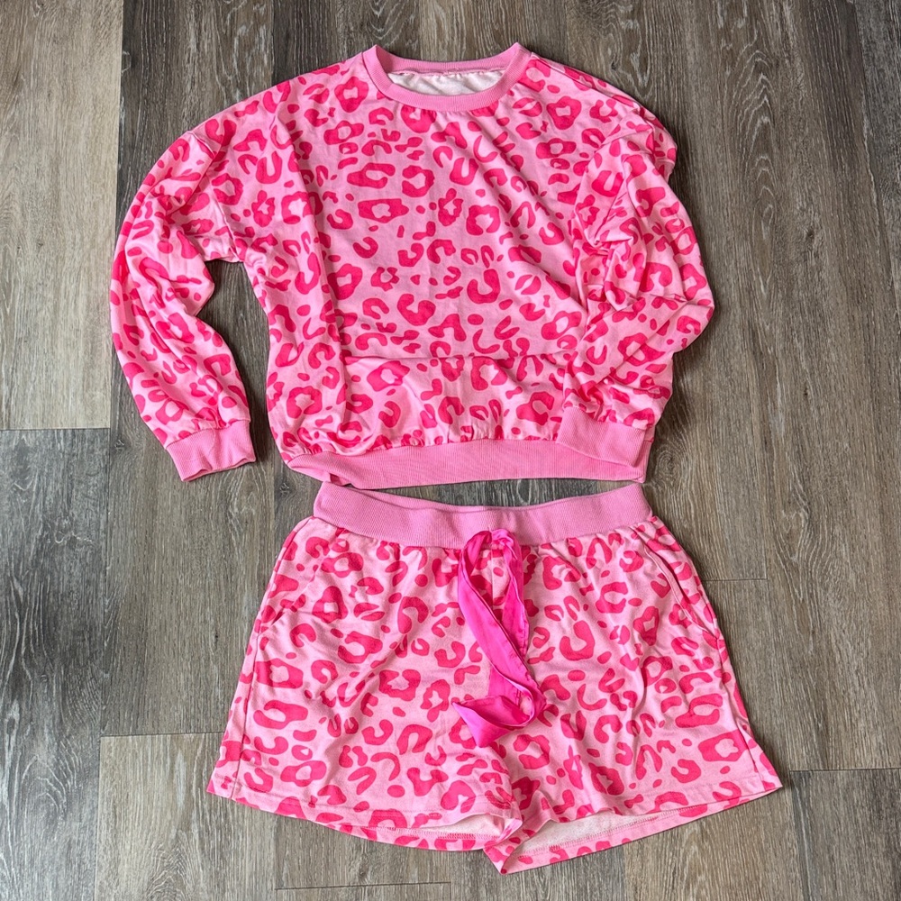 Pink Leopard Print Pajamas